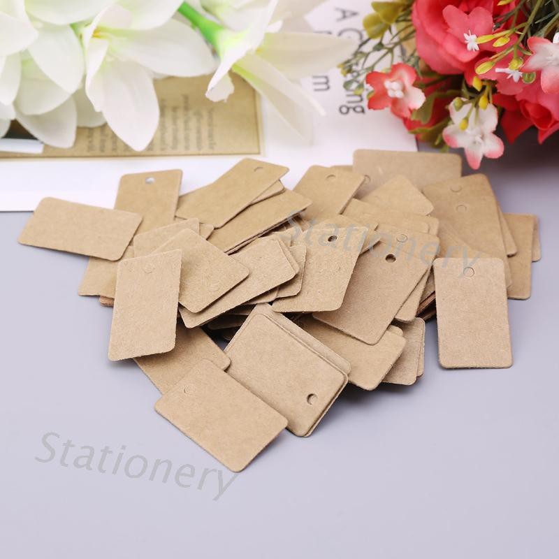 Set 100 Thẻ Tag Giấy Hình Chữ Nhật 2x3.3cm Dùng Để Trang Trí Quà Tặng