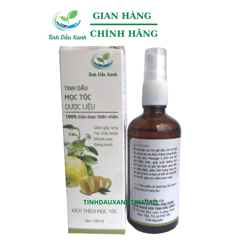 Tinh Dầu Xịt Mọc Tóc 100ml, Tinh chất Hoa - Vỏ Bưởi Kích Thích Mọc Tóc, Dưỡng Tóc Giúp Mái Tóc Chắc Khỏe, Đen Bóng