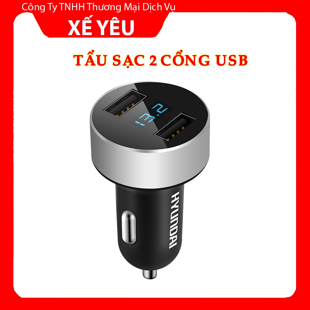 Tẩu Sạc Ô Tô – Tẩu Sạc Nhanh Ô Tô – Bộ Chia Sạc Xe Hơi USB Hyundai Cao Cấp HY-36