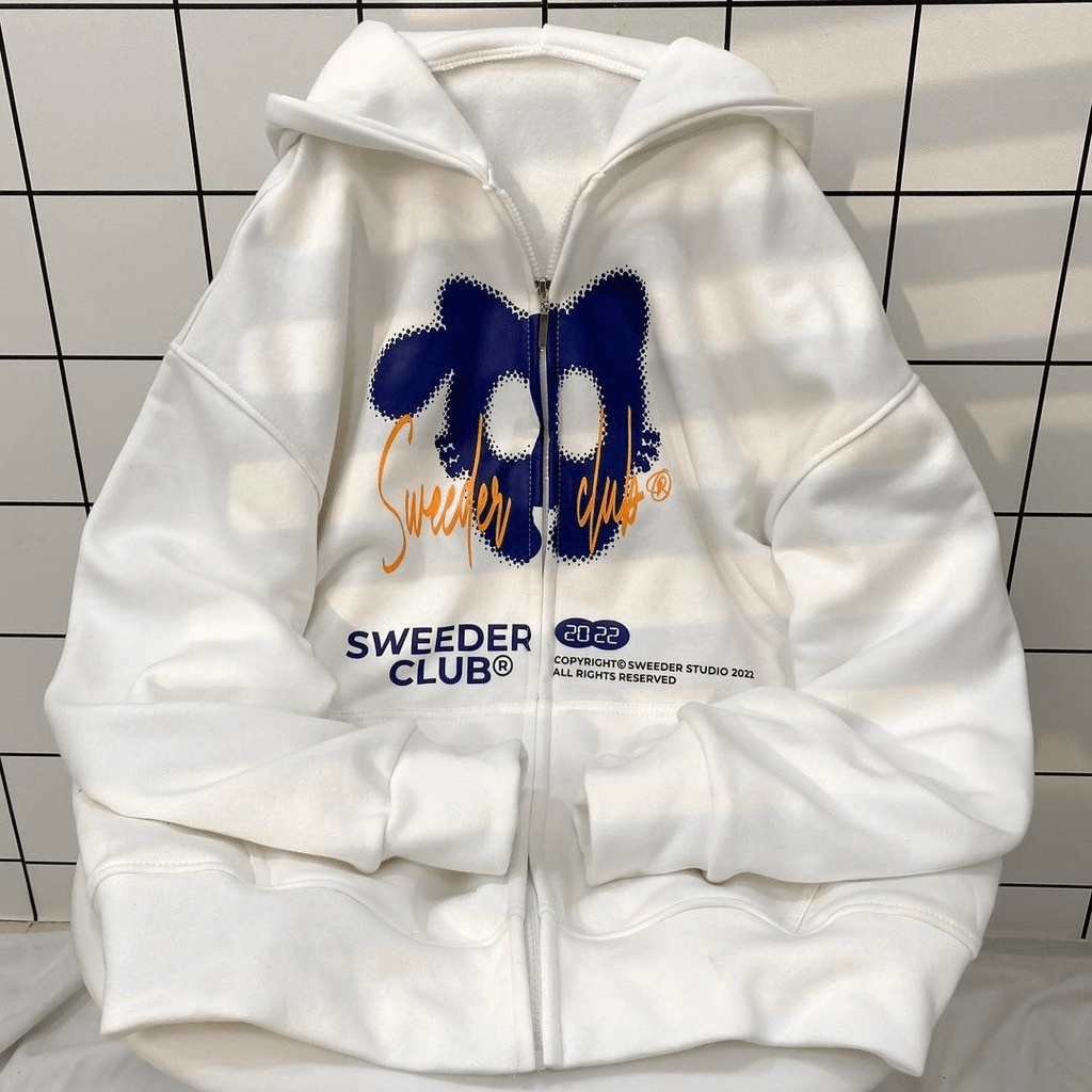 Áo Khoác Nỉ Nữ Dây Khóa Kéo Form Rộng In Hình Độc Đáo Che Nắng Chắn Gió Siêu Hot NEW UNISEX