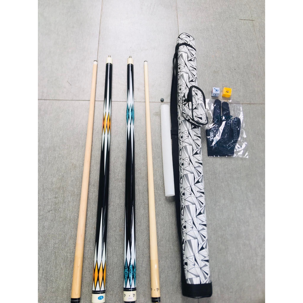 [ Set Cơ Bida Líp - Lỗ Đài Loan ] 7 món (bao cơ, đồ bọc lơ, lơ, găng tay, cơ bida, đầu cơ, ruốc,)