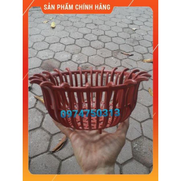 1 Chậu nhựa giả gỗ trồng lan mẫu chậu sen f25