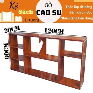 Kệ sách treo tường rộng 120cm bằng gỗ (Vàng cánh gián)