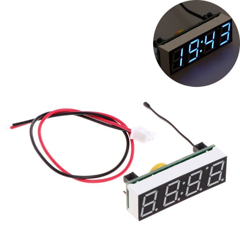 Mô đun đồng hồ điện áp, nhiệt độ kỹ thuật số đa năng 3 trong 1 có màn hình LED hiển thị tiện dụng cho xe hơi