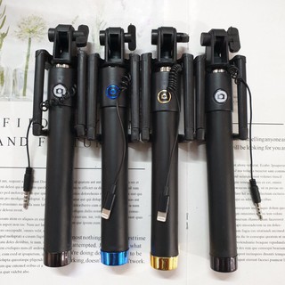 Gậy chụp ảnh tự sướng jack tròn 3,5mm và  jack lightning Iphone loại đẹp, chắc chắn