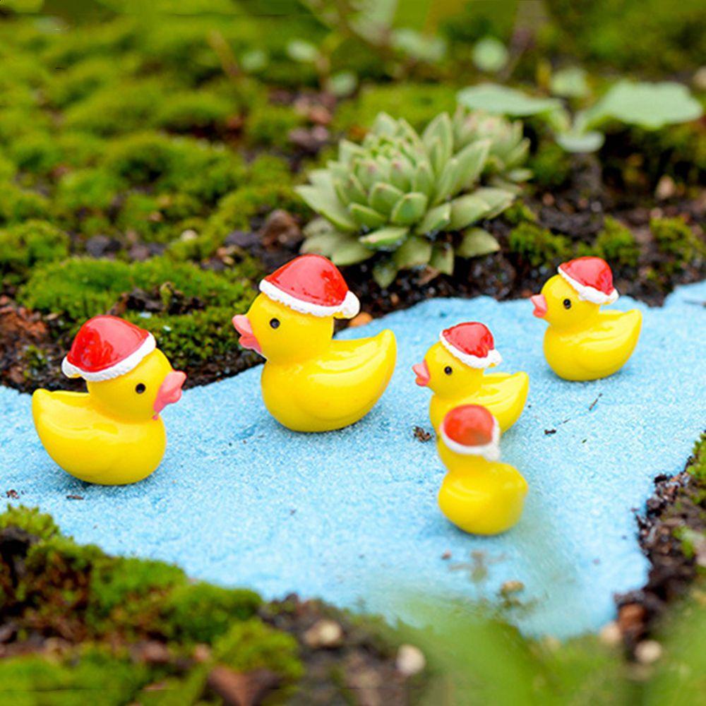 YIYU Mô Hình Chú Vịt Vàng Nhỏ Bằng Nhựa Resin Dùng Trang Trí Giáng Sinh
