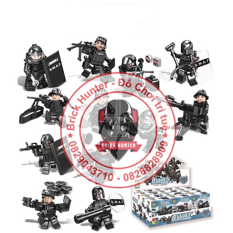 Army SWAT Bộ Combo 12 minifigures Lính đặc nhiệm chống khủng bố C 0500