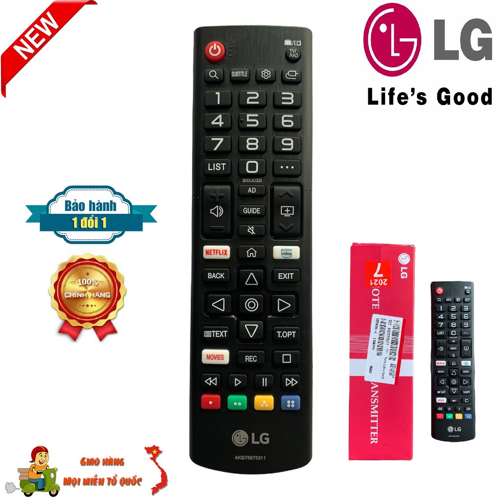 Điều khiển tivi LG Smart OLED ngắn AKB75675311 Hàng chính hãng, full box Model 2020 [ có bảo hành, tặng kèm pin ]