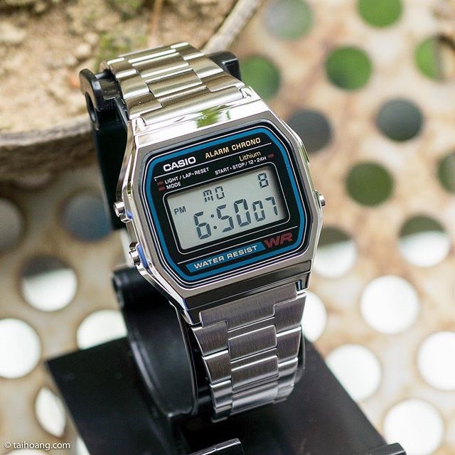 Đồng hồ unisex dây kim loại Casio Standard chính hãng Anh Khuê A158WA-1DF