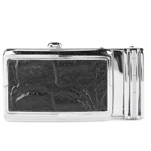 Đầu khóa Huy Hoàng mặt da bò đen khóa kim loại bạc HP9116