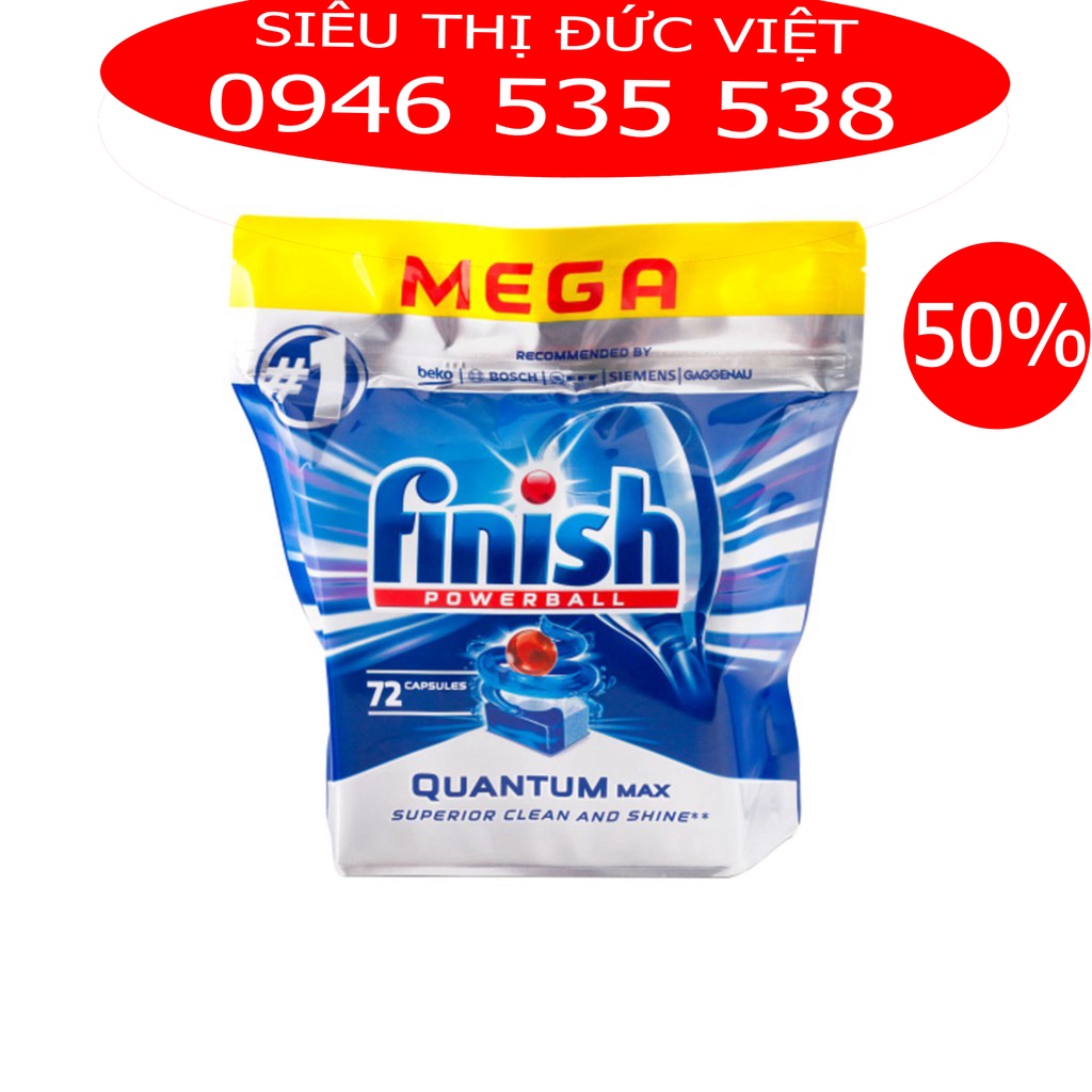 Viên rửa bát Finish quantum 72 viên