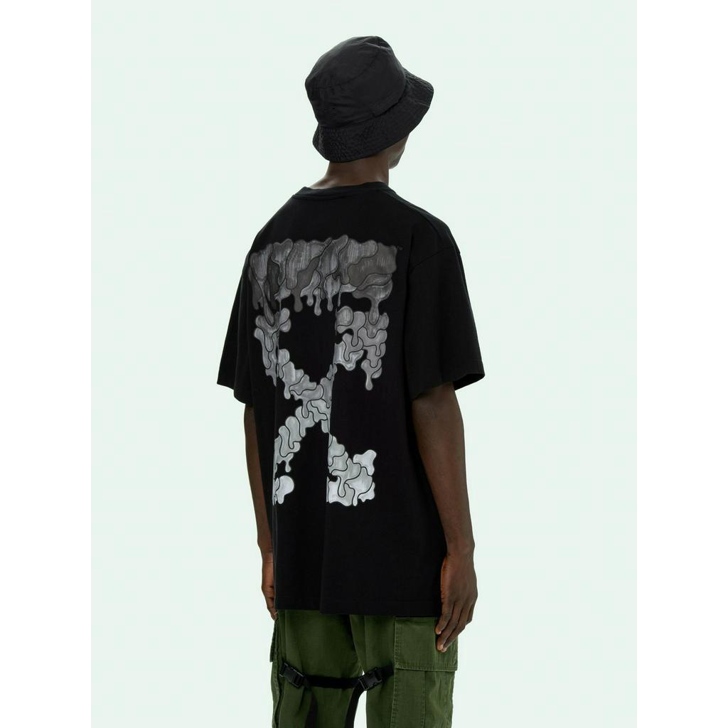 Áo Thun Nam Ngắn Tay Cổ Tròn In Hình Mũi Tên Màu gradient Mẫu Mới 0FF Wh1te 2023