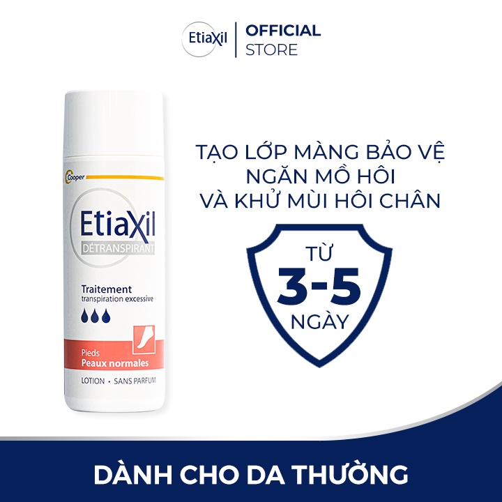 Lotion Etiaxil khử mùi và ngăn mồ hôi chân dành cho da thường 100ml