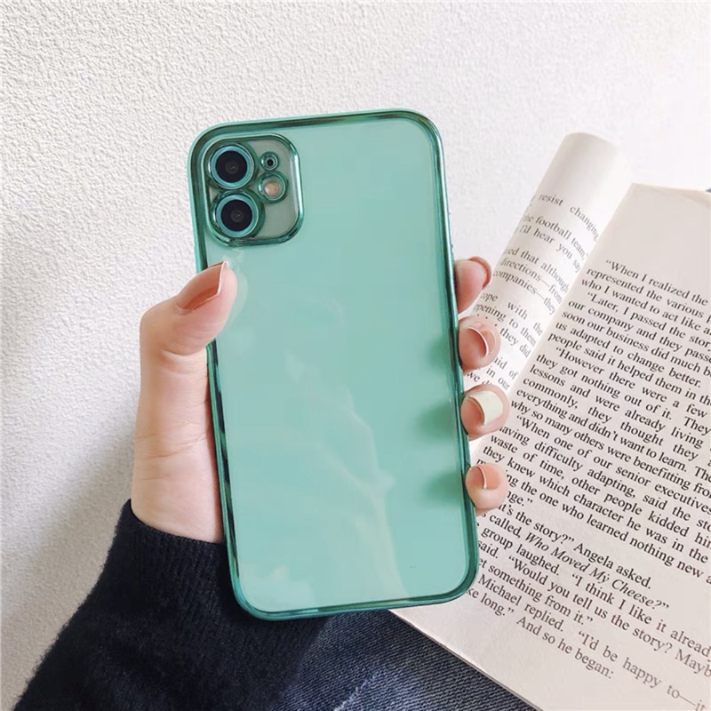 Ốp lưng Điện Thoại Silicon Mềm Trong Suốt Mạ Viền Sang Trọng Dành Cho iPhone 11 pro max x xs max xr 7 plus 8 plus 6s plus