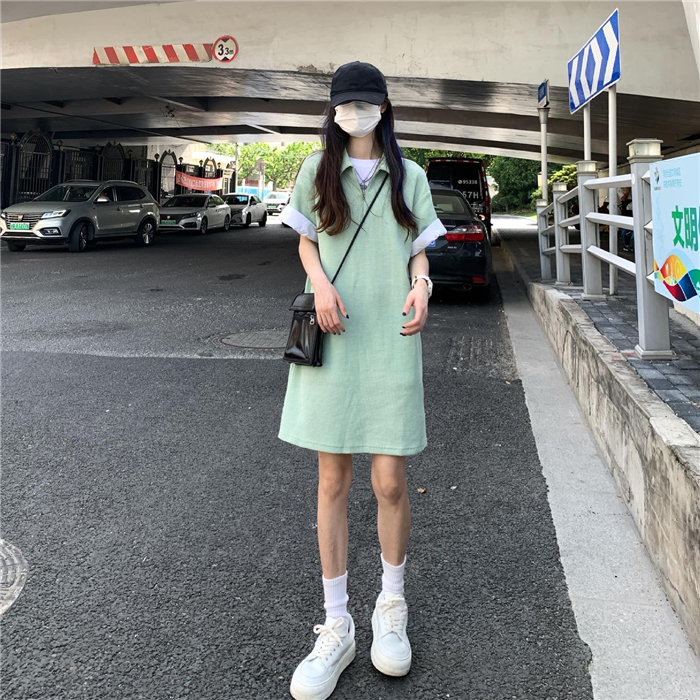 Đầm Polo Ngắn Tay Với Thiết Kế Đơn Giản Xinh Xắn Theo Phong Cách Hàn Quốc 43630 | BigBuy360 - bigbuy360.vn