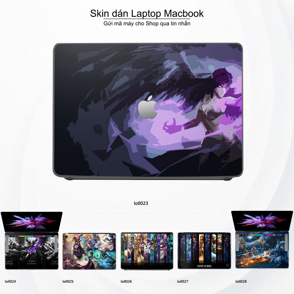 Skin dán Macbook mẫu Liên Minh Huyền Thoại (đã cắt sẵn, inbox mã máy cho shop)