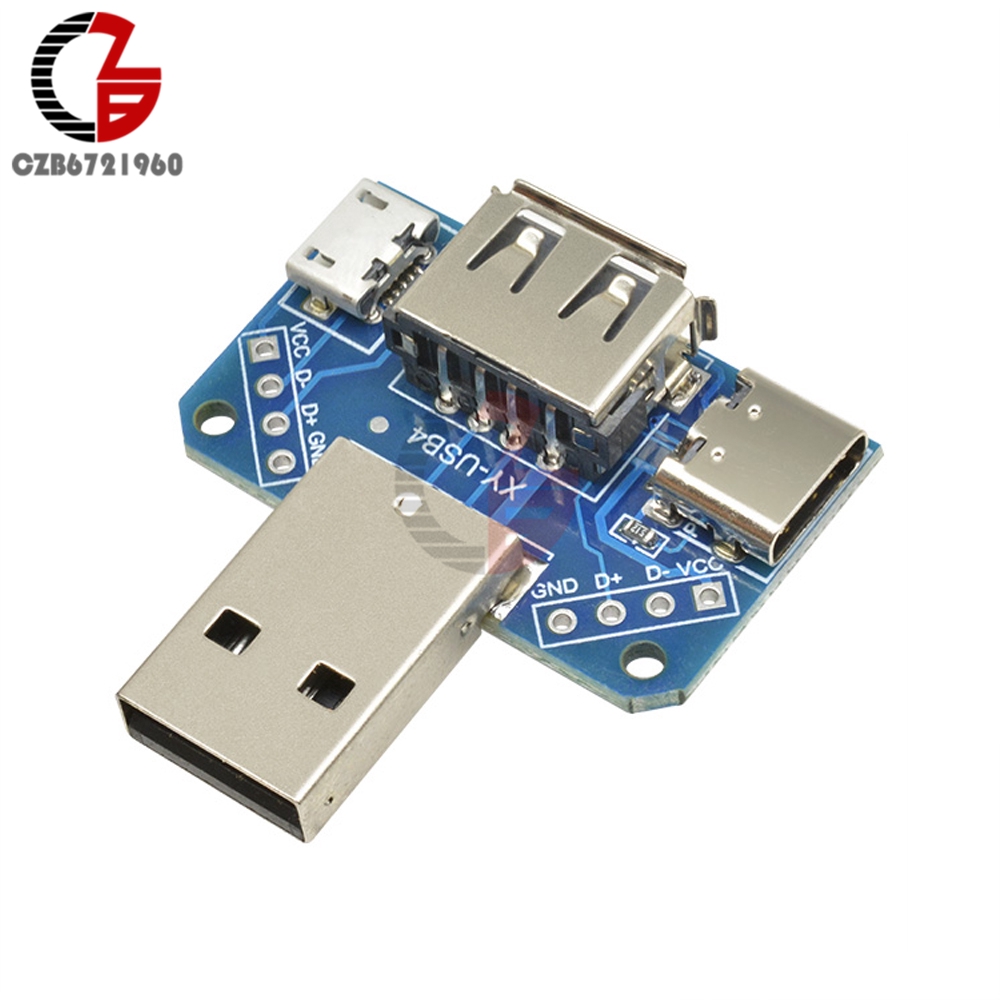Đầu USB 5V chuyển đổi Type-c sang Micro USB sang 2.54mm 4P mô đun XY-USB4 | BigBuy360 - bigbuy360.vn