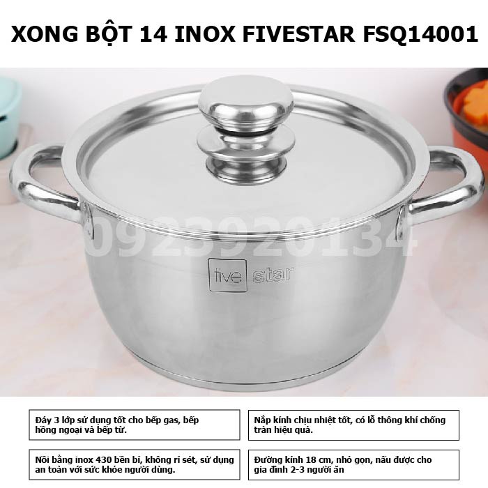 Xoong bột 14 INOX Fivestar FSQ14001