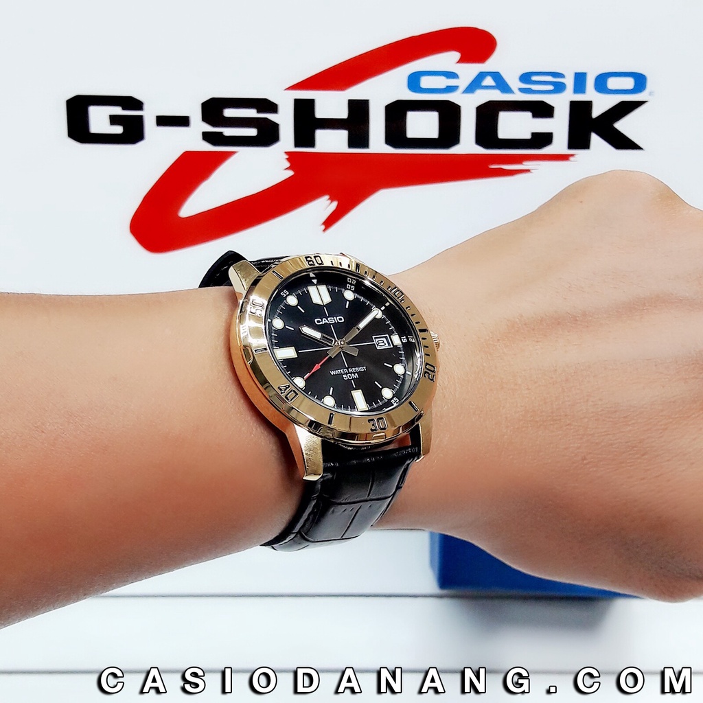 Đồng hồ nam dây da Casio Standard chính hãng Anh Khuê MTP-VD01GL-1EVUDF (45mm)