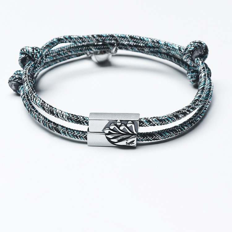 Cặp vòng tay dây bện có khóa nam châm cho cặp đôi