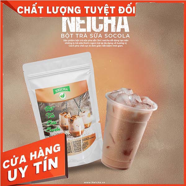 Bột Trà Sữa Neicha Gói 1KG - Socola - Dâu - Khoai Môn - Matcha - Tiện Lợi - Bán Lẻ Giá Sỉ