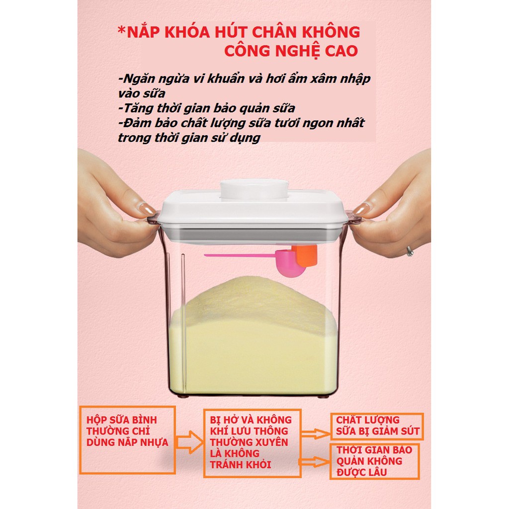 HỘP ĐỰNG SỮA HÚT CHÂN KHÔNG ANKOU 2.3lít