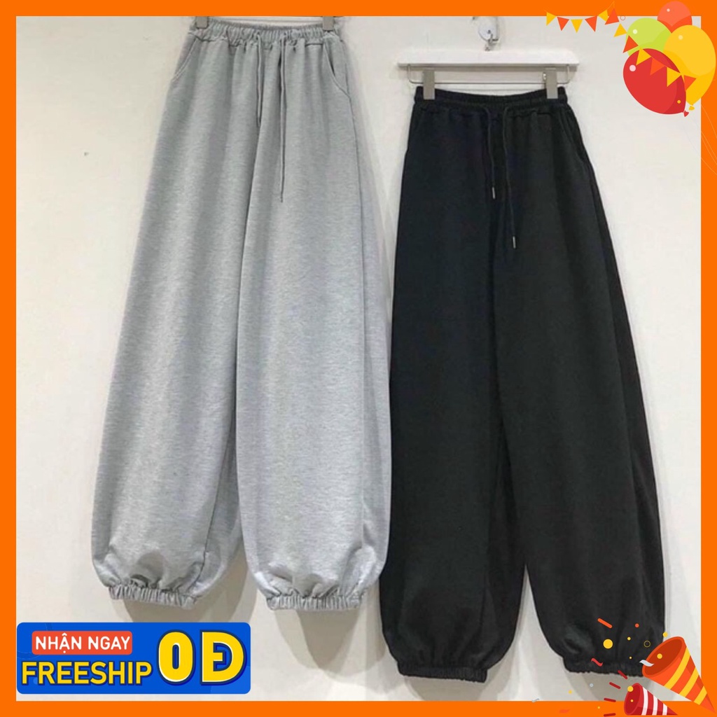 Quần nỉ ống BOOM Unisex - Jogger thun trơn cạp chun dáng rộng PT3, mặc ở nhà đi ngủ ulzzang HOT