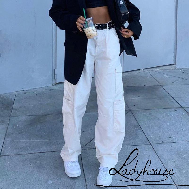 Quần Dài Ống Đứng Màu Sắc Trơn Thời Trang Mùa Hè Cho Nữ