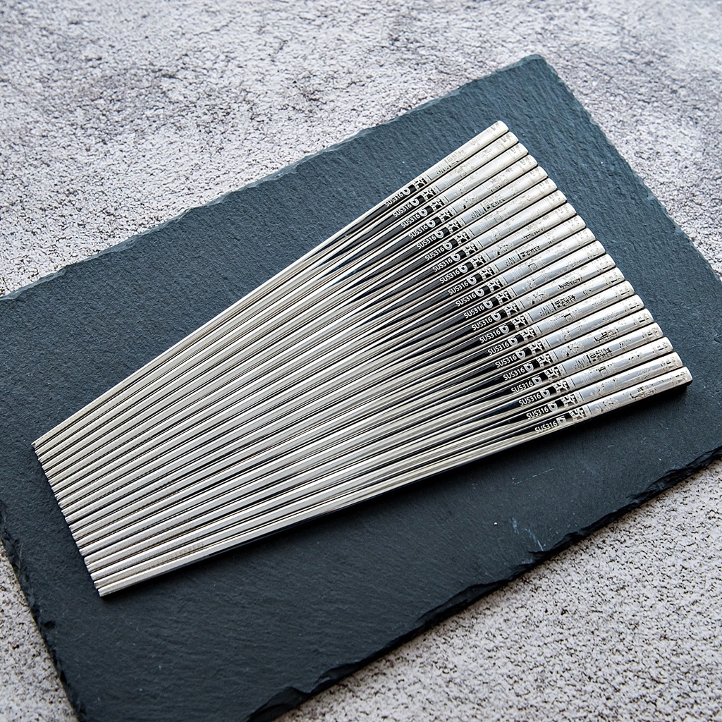 Set 10 đôi đũa inox 304 / 316 cao cấp DandiHome - Nhẹ, chống trượt - Hàng chính hãng