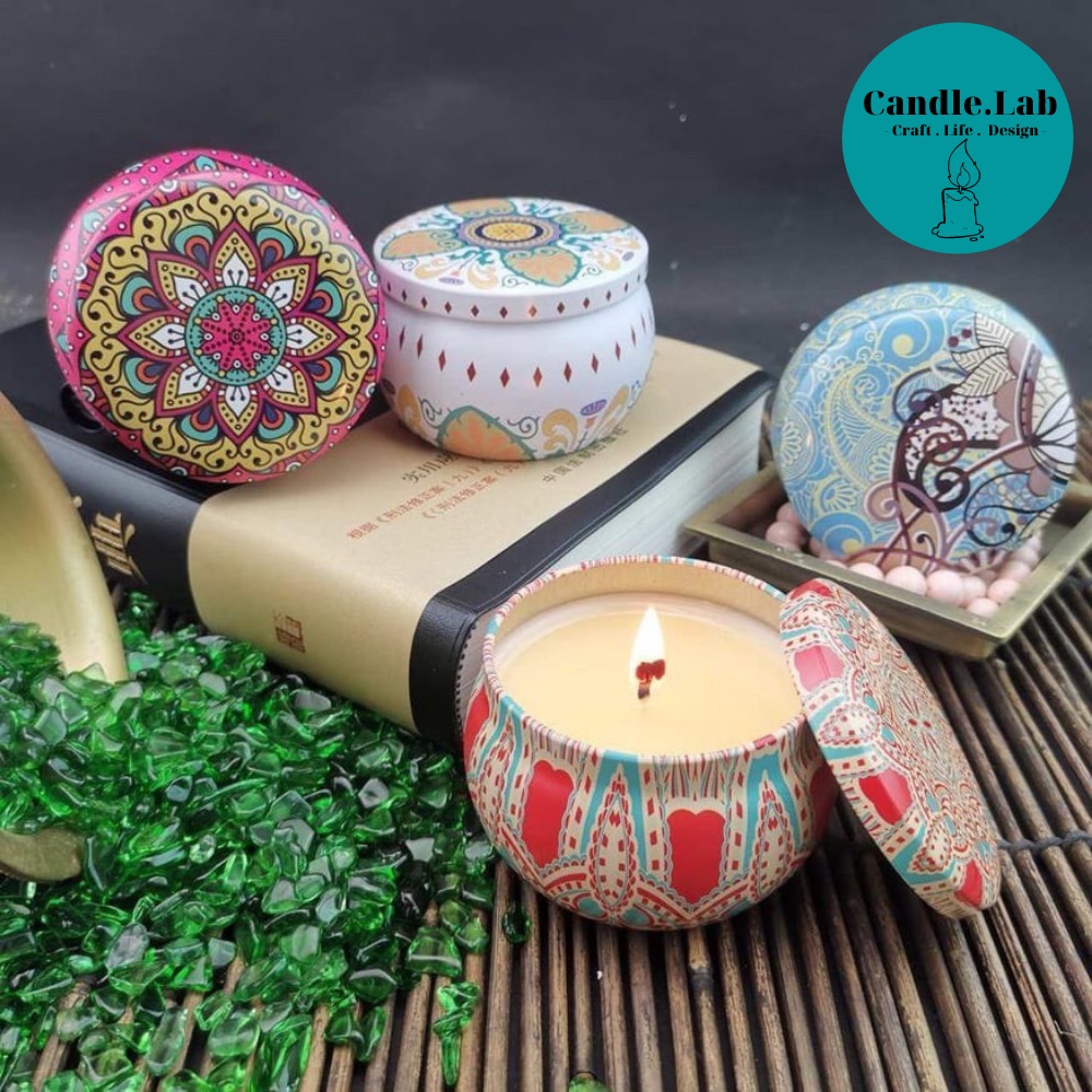 Nến thơm hoa khô - Nến thơm phòng thổ cẩm candle cup hoa khô handmade vnxk bath body works, sáp thơm phòng tinh dầu