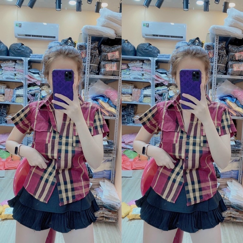 Áo sơ mi caro hàng cao cấp Quảng Châu, sơ mi bbr giá rẻ