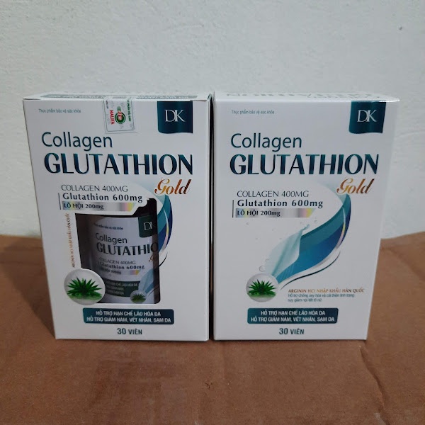 Viên uống trắng da mờ nám COLLAGEN GLUTATHION GOLD - GLUTATHIONE 600 - Hôp 30 viên