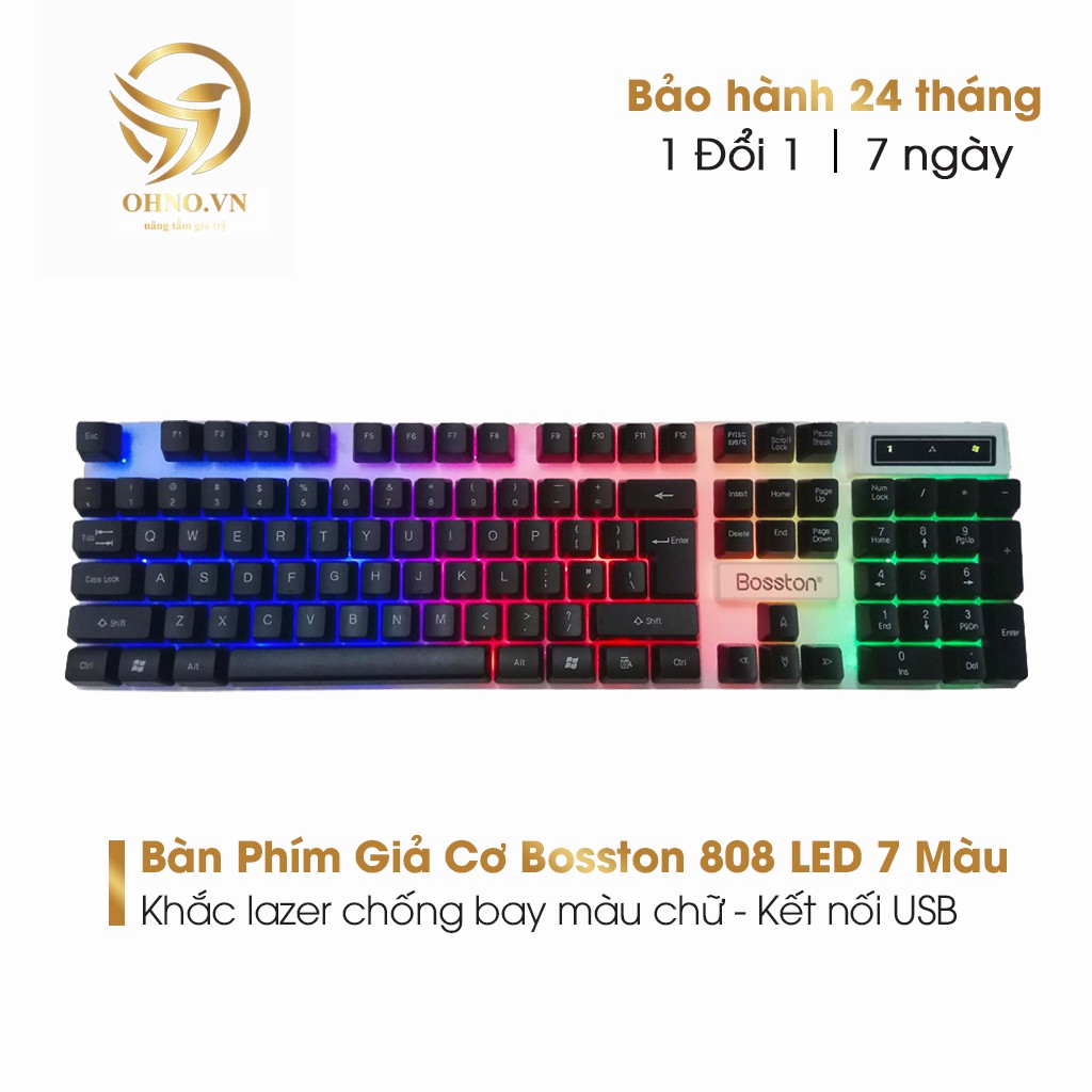 Bàn Phím Có Dây Đèn LED Bosston 808 Bàn Phím Máy Tính Chơi Game Giả Cơ Gaming – OHNO Việt Nam