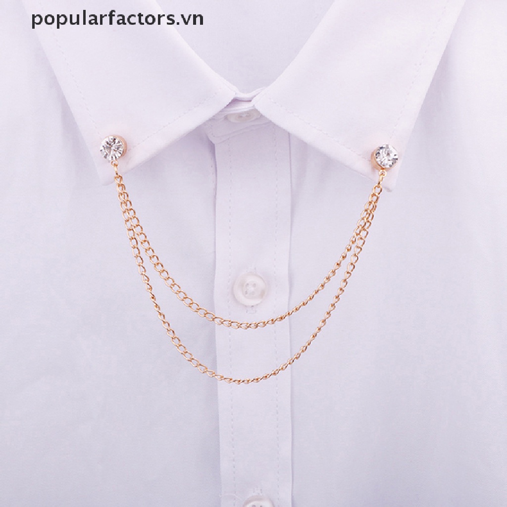 [Phổ Biến] Trâm Cài Áo Sơ Mi Đính Đá Phối Dây Xích Tua Rua Trang Trí Cổ Áo Sơ Mi Corsage [VN]