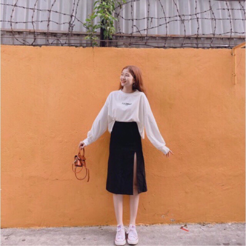 Chân váy dài 75cm xẻ đùi Bigsize