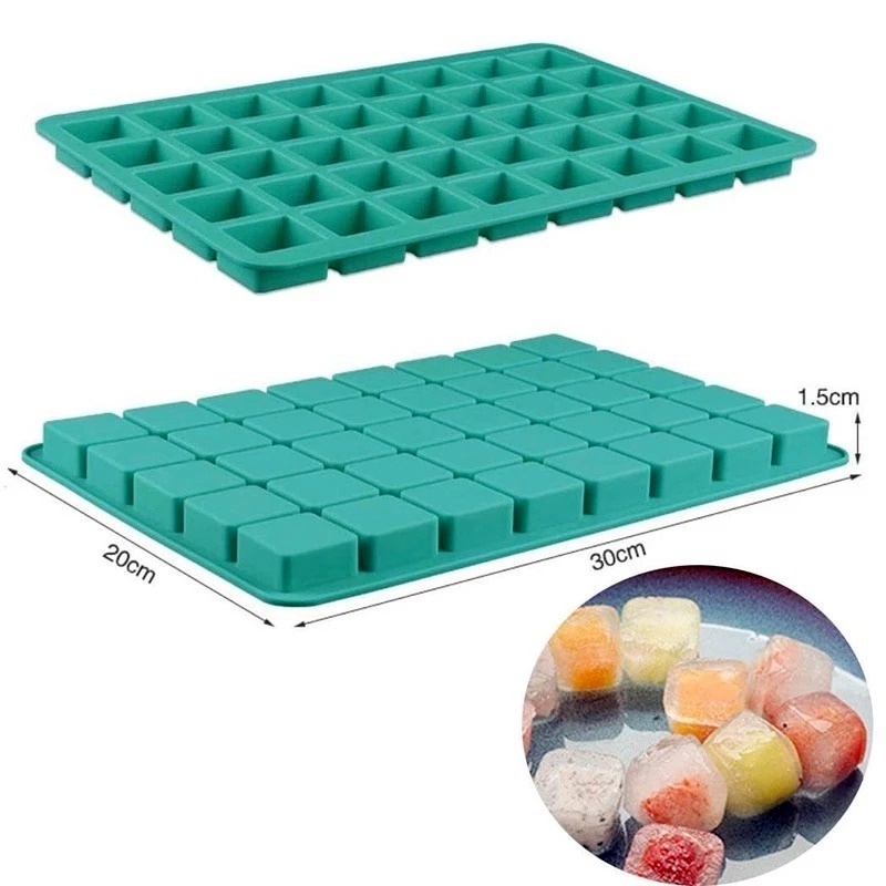 Khuôn 40 Ngăn Hình Vuông Bằng Silicon Cứng Làm Bánh Kẹo Socola Truffles