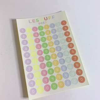 S052 - STICKER SỐ NHIỀU MÀU - PLANNER - BULLET JOURNAL