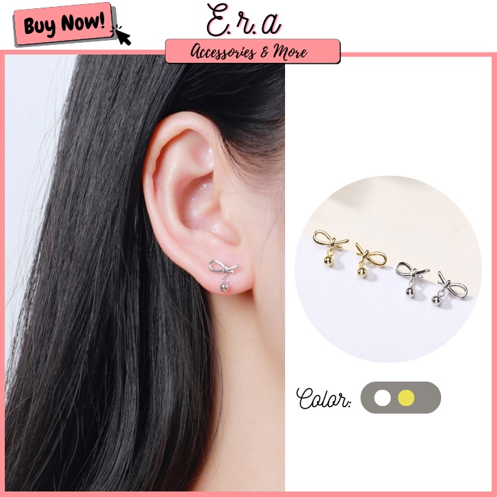 Bông Tai Nữ Bạc 925 ERASHOP 079623 - Cánh Nơ Hột KL Đơn Giản, Phù Hợp Đi Tiệc, Đi Chơi, Siêu Rẻ Đẹp