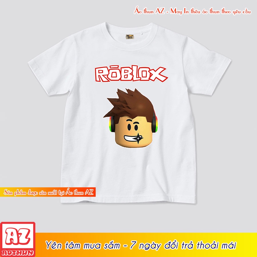 Áo thun trẻ em in hình game roblox màu cam trắng hồng xanh biển rolox cho bé M2889