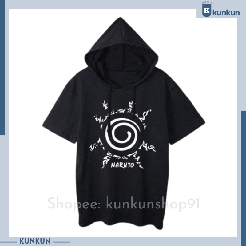 [ SIÊU RẺ] Áo Thun Hoodie Tay Lửng Anime Naruto Nam Nữ Đủ Size