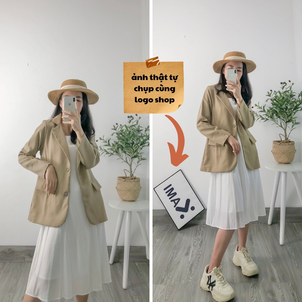 Áo Blazer nữ 2 lớp, áo vest trơn nhiều màu phong cách Hàn Quốc hàng chất lượng ( Ản