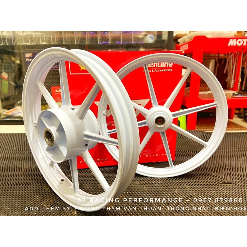 Mâm X1R Honda Winner 8 cây màu Trắng có tặng dĩa trước Size gắn như Zin