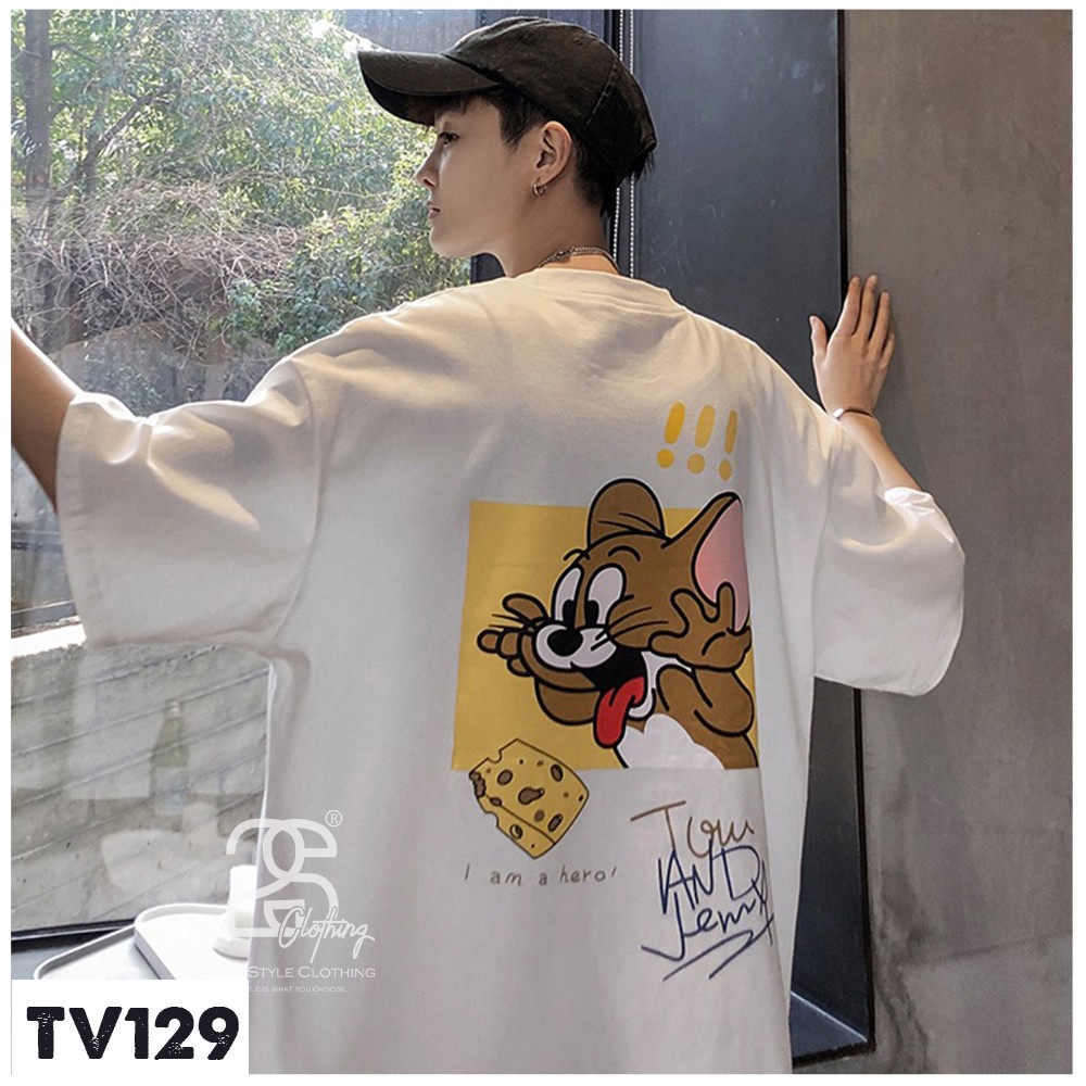 Áo Phom Rộng 2s Clothing Áo Thun Nữ Nam Form Rộng Unisex Basic Streetstyle Nam Nữ Cotton Oversize In Chuột Jerry TV129 | BigBuy360 - bigbuy360.vn