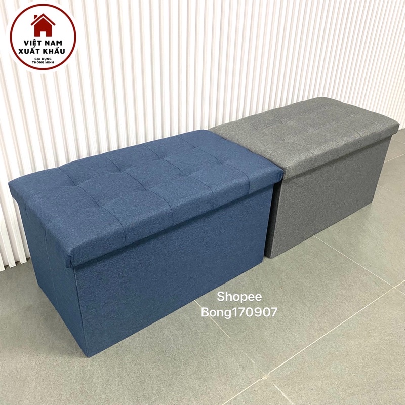 Ghế Dài Sofa Kiêm Hộp Đựng Đồ  Chất Vải Oxford 600D Cao Cấp Size Lớn XL 70x39xcao40cm