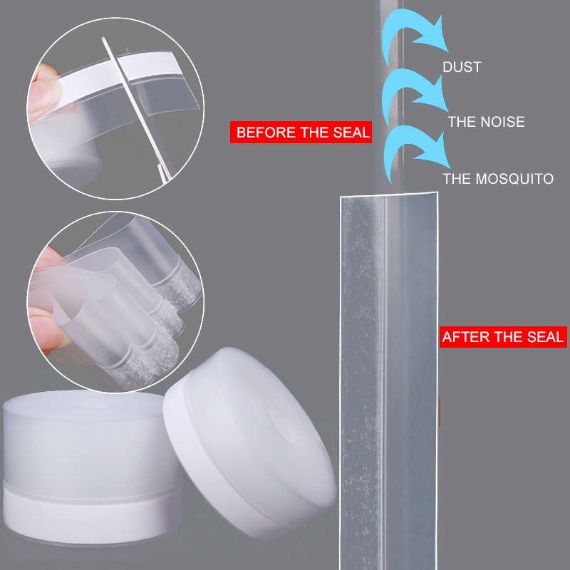 35mm Cửa sổ dự thảo ngăn chặn thời tiết Cửa sổ trượt không khung Con dấu Cao su silicon