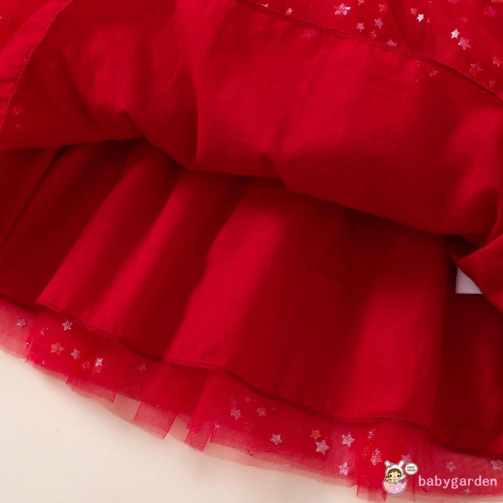 Đầm Xoè Tulle Tay Dài Hoạ Tiết Giáng Sinh Cho Bé Gái 1-5 Tuổi