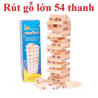 Rút gỗ, xếp hình sáng tạo: Loại lớn - 54 thanh - Nặng 0.7kg