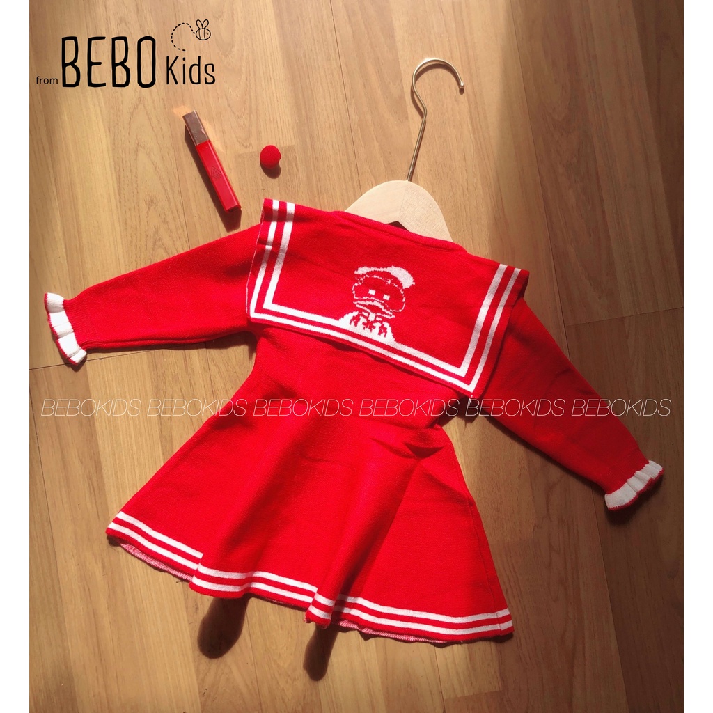 Váy đầm cho bé gái từ 10-22kg kiểu Thủy Thủ A08 Đỏ