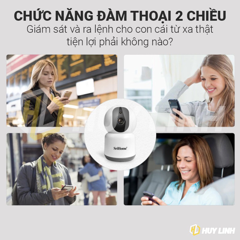 Camera Wifi Srihome SH038 4.0MP Quay đêm có màu - hỗ trợ băng tần 5G