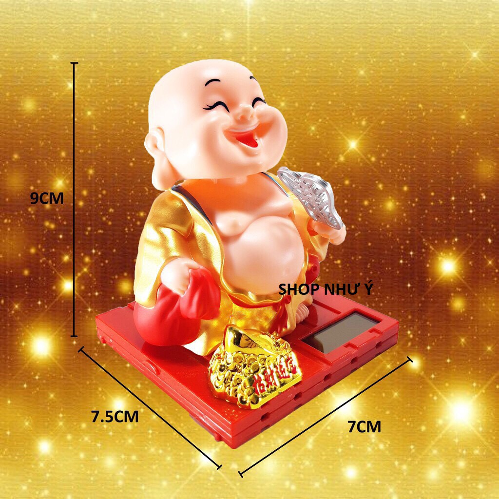 TƯỢNG PHẬT DI LẶC GẬT ĐẦU SỬ DỤNG NĂNG LƯỢNG MẶT TRỜI CAO 9CM